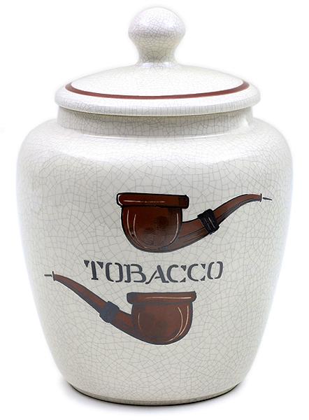 Tobacco Jars Savinelli Large Antique Ceramic Tobacco Jar with Pipes