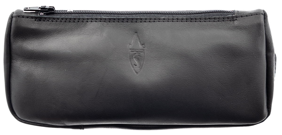 Stands & Pouches Savinelli Leather 1 Pipe Combo Pouch Zip Black