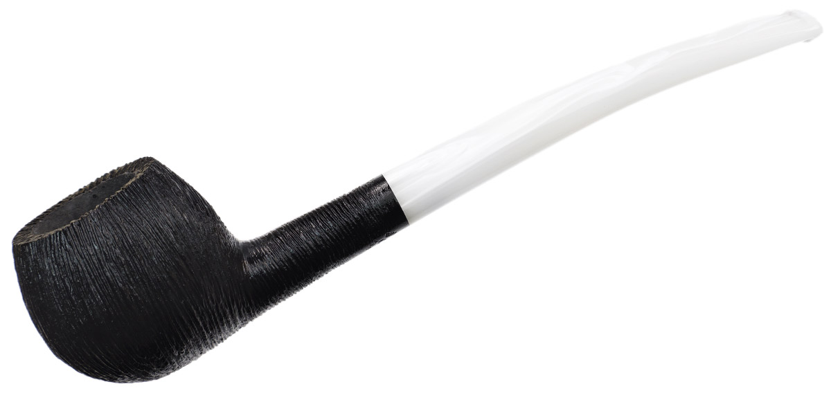 BriarWorks Classic Dark Rusticated with White Stem (C121)