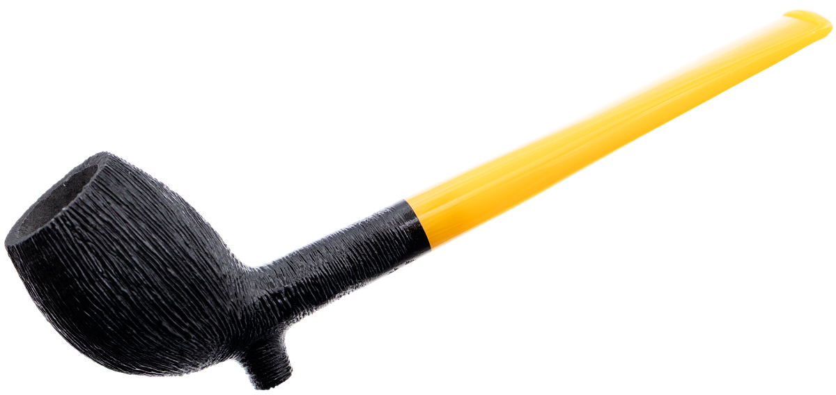 BriarWorks Classic Dark Rusticated with Amber Stem (C141L)