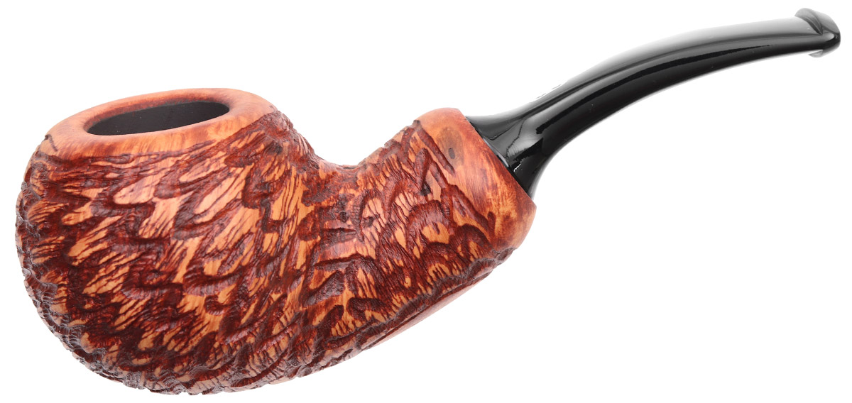 Chacom Brown Rusticated Bent Apple Reverse Calabash