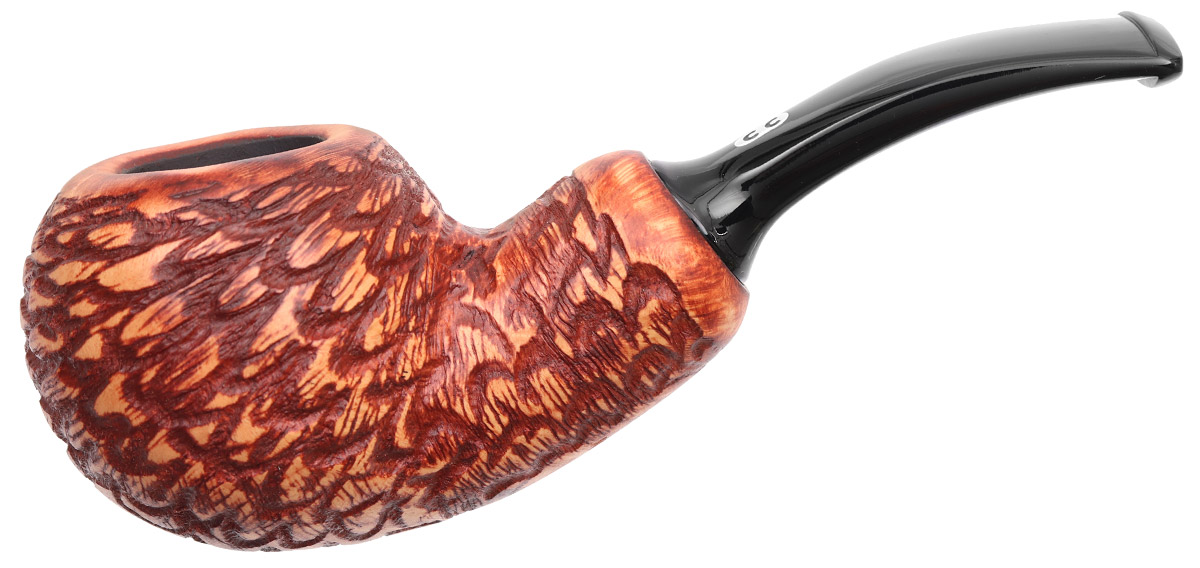 Chacom Brown Rusticated Bent Apple Reverse Calabash