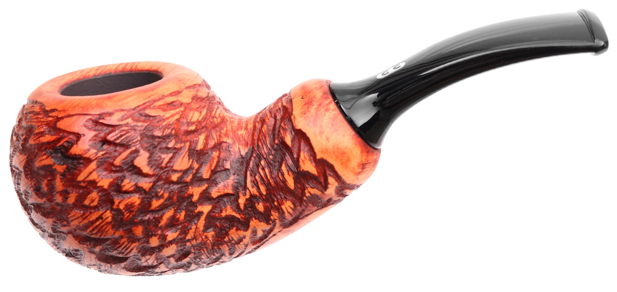 Chacom Brown Rusticated Bent Apple Reverse Calabash