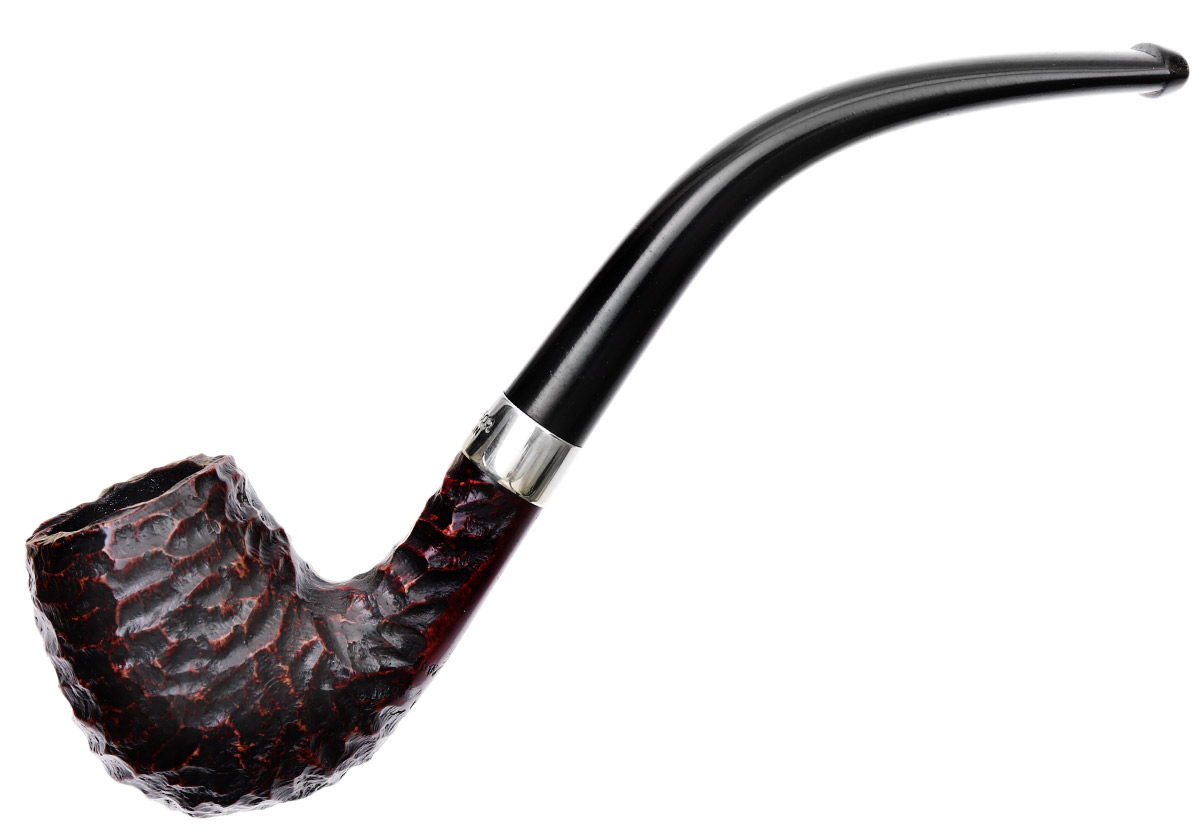 Peterson Junior Rusticated Nickel Mounted Bent Billiard Fishtail