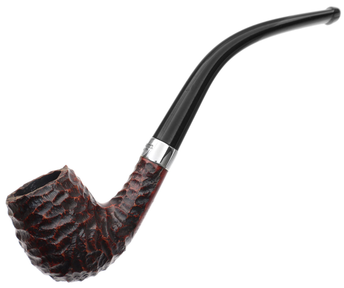 Peterson Junior Rusticated Nickel Mounted Bent Billiard Fishtail