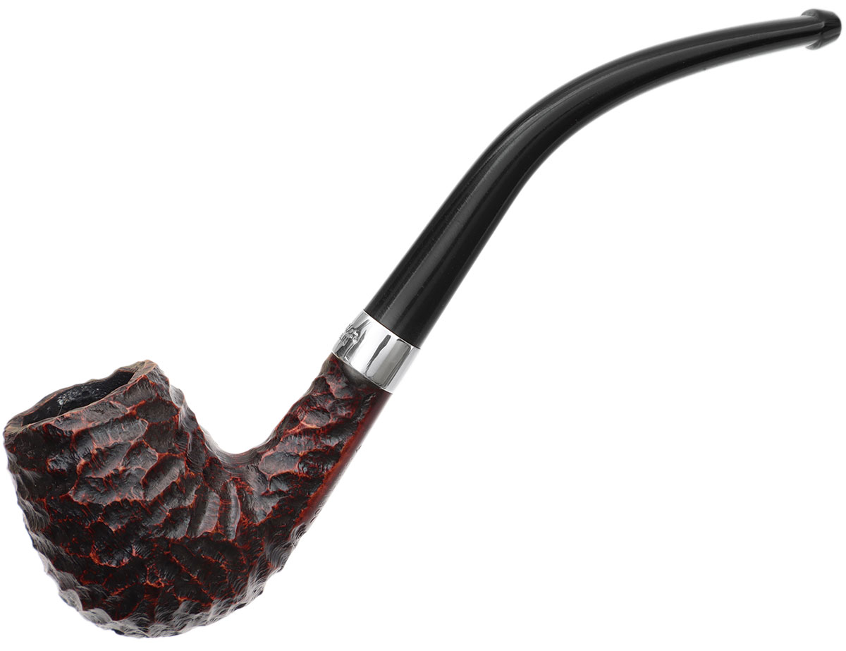 Peterson Junior Rusticated Nickel Mounted Bent Billiard Fishtail