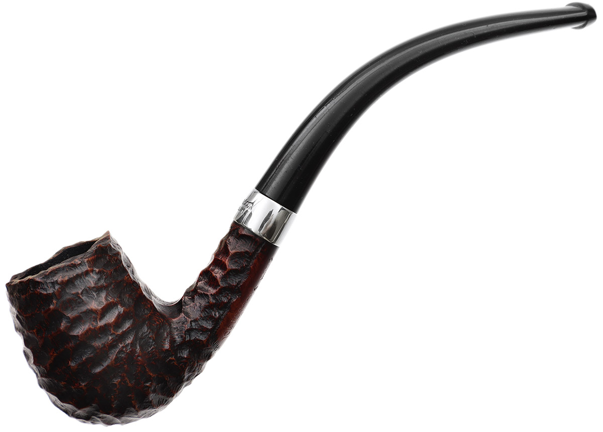 Peterson Junior Rusticated Nickel Mounted Bent Billiard Fishtail