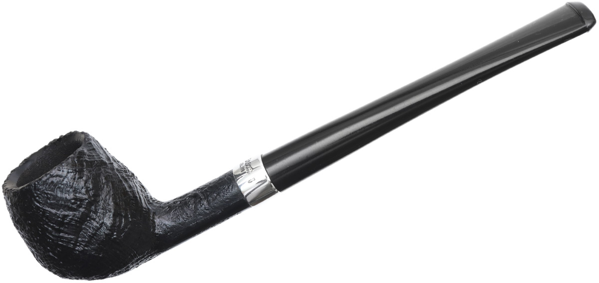 Peterson Junior Sandblasted Silver Mounted Canted Apple Fishtail