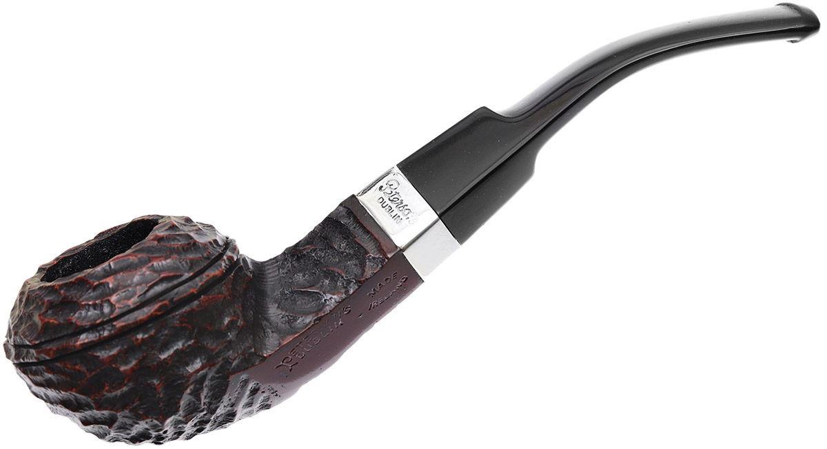 Peterson Junior Rusticated Nickel Mounted Bent Bulldog Fishtail