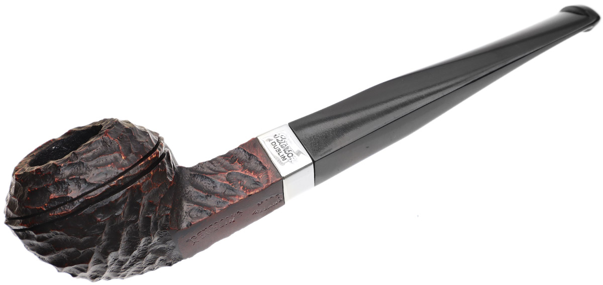 Peterson Junior Rusticated Nickel Mounted Straight Bulldog Fishtail