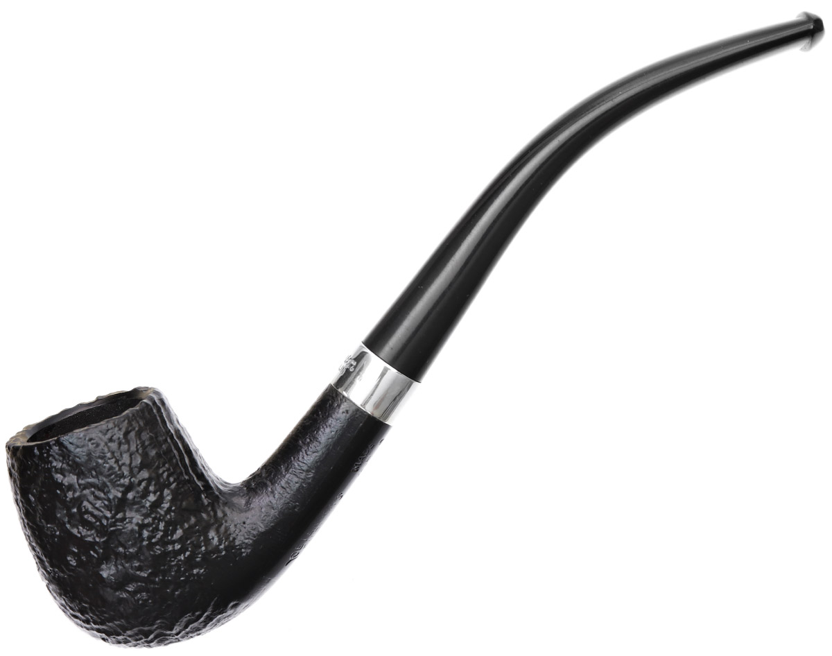 Peterson Junior Sandblasted Silver Mounted Bent Billiard Fishtail