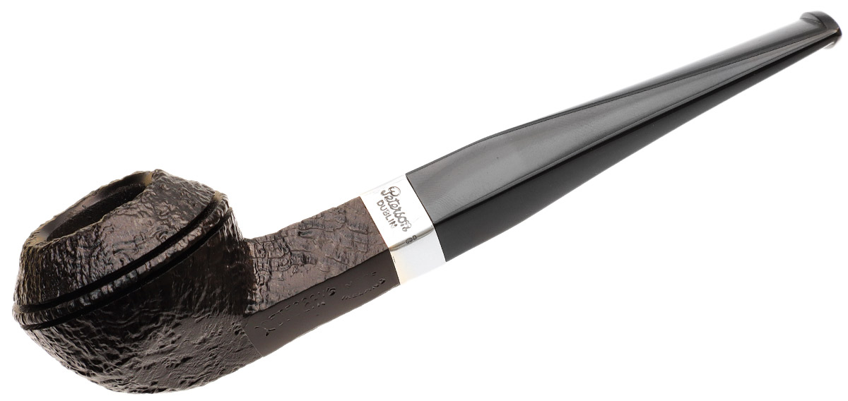 Peterson Junior Sandblasted Silver Mounted Straight Bulldog Fishtail