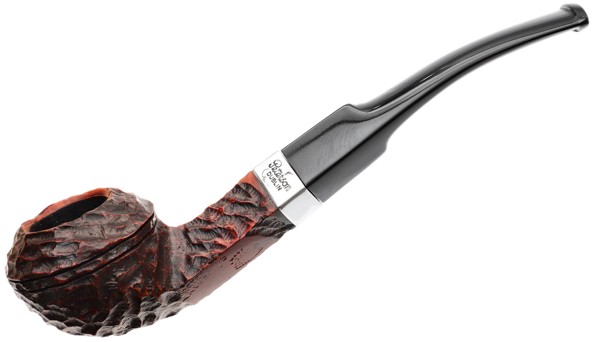 Peterson Junior Rusticated Nickel Mounted Bent Bulldog Fishtail