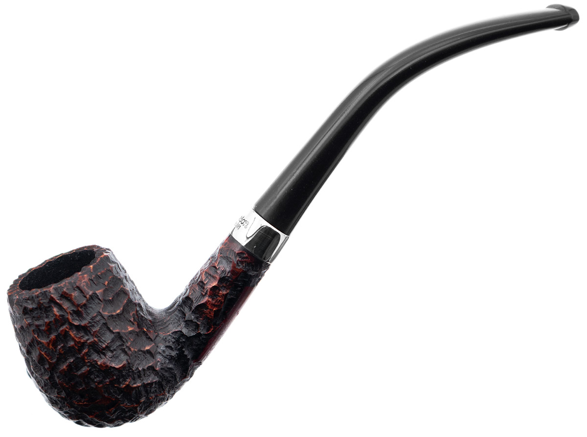 Peterson Junior Rusticated Nickel Mounted Bent Billiard Fishtail