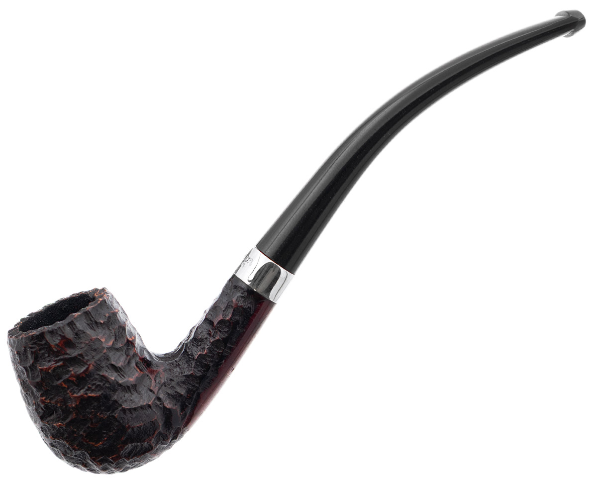 Peterson Junior Rusticated Nickel Mounted Bent Billiard Fishtail