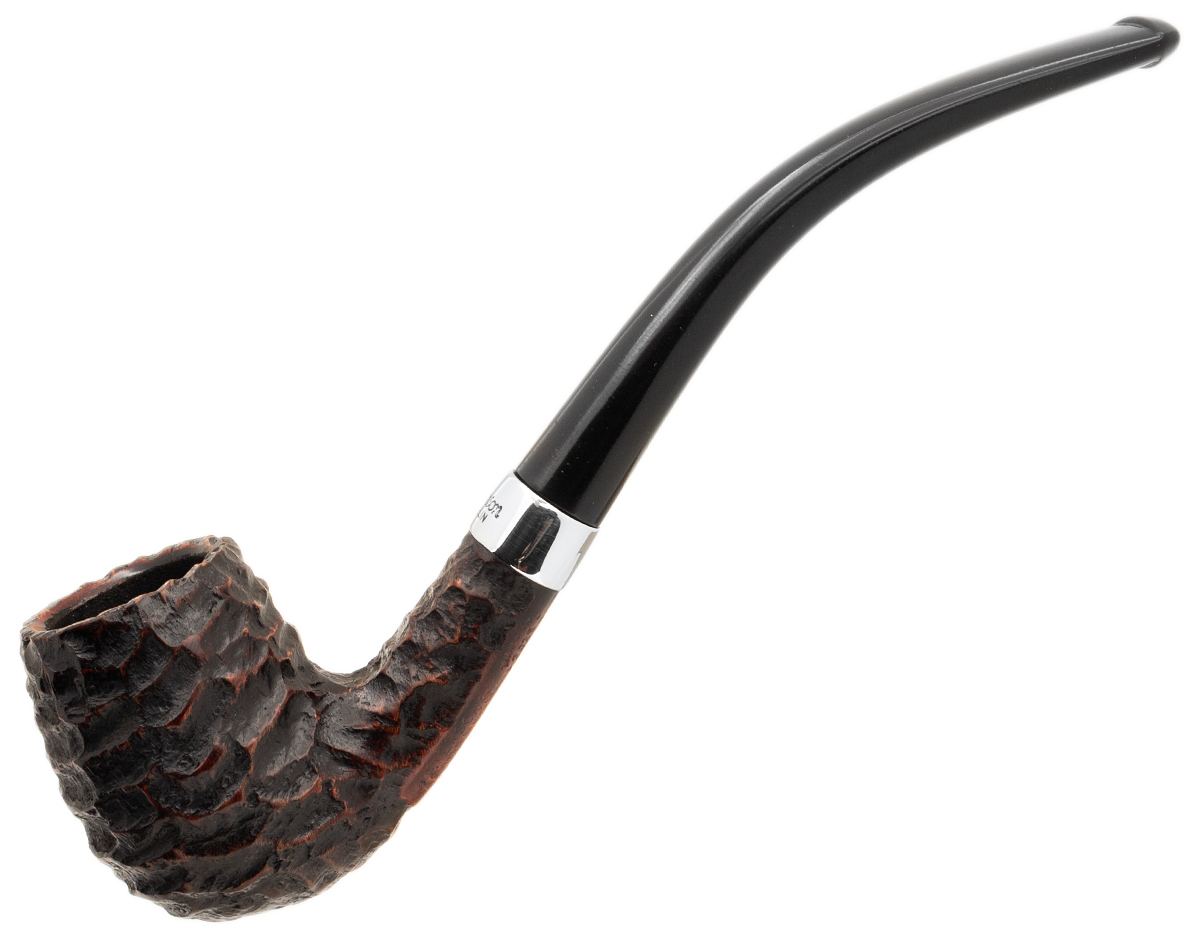 Peterson Junior Rusticated Nickel Mounted Bent Billiard Fishtail