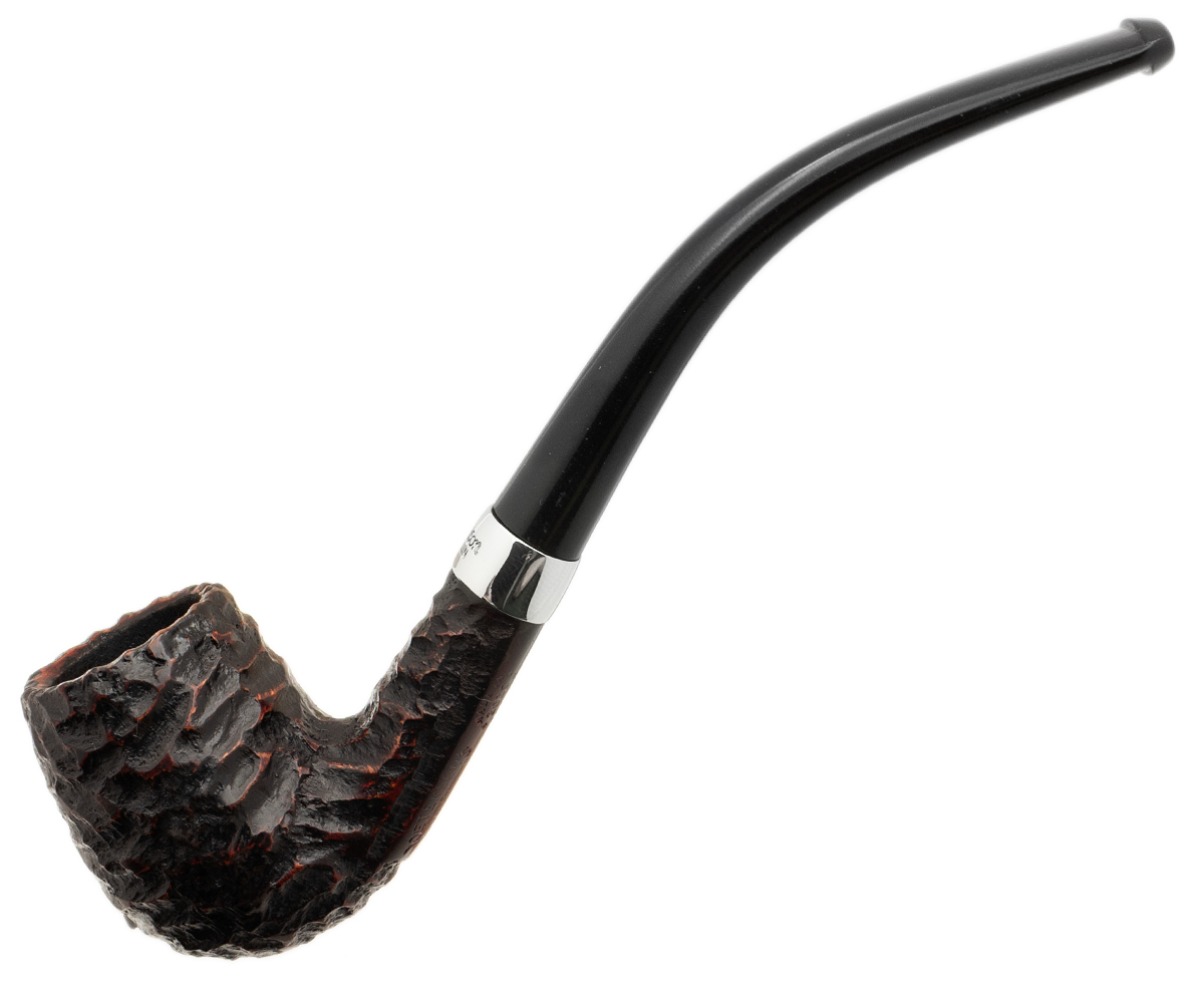 Peterson Junior Rusticated Nickel Mounted Bent Billiard Fishtail