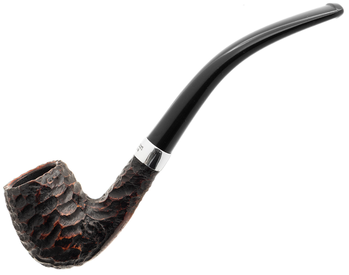 Peterson Junior Rusticated Nickel Mounted Bent Billiard Fishtail