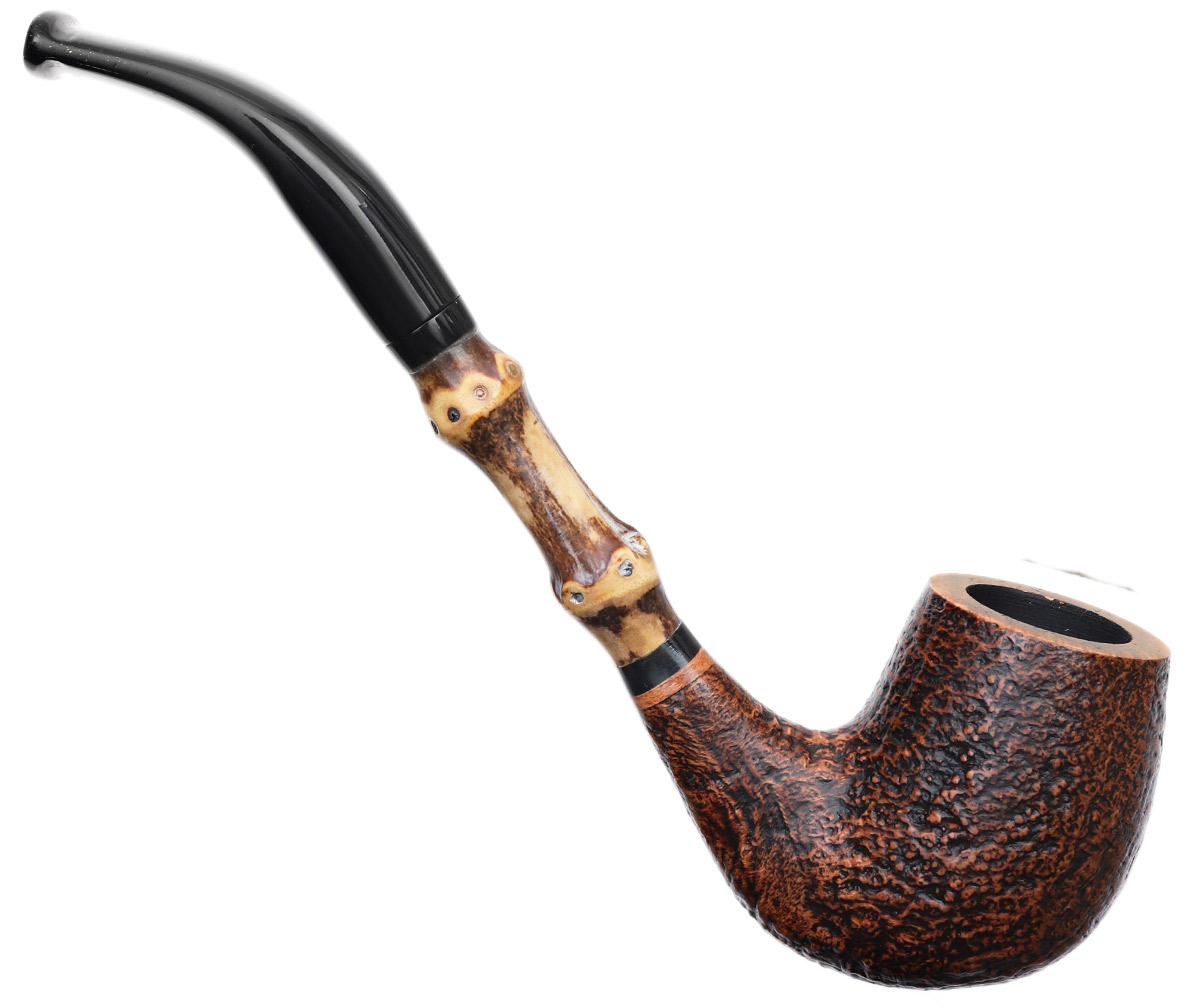 New Tobacco Pipes: Rattray's Bamboo Bent Billiard Brown Sandblasted ...