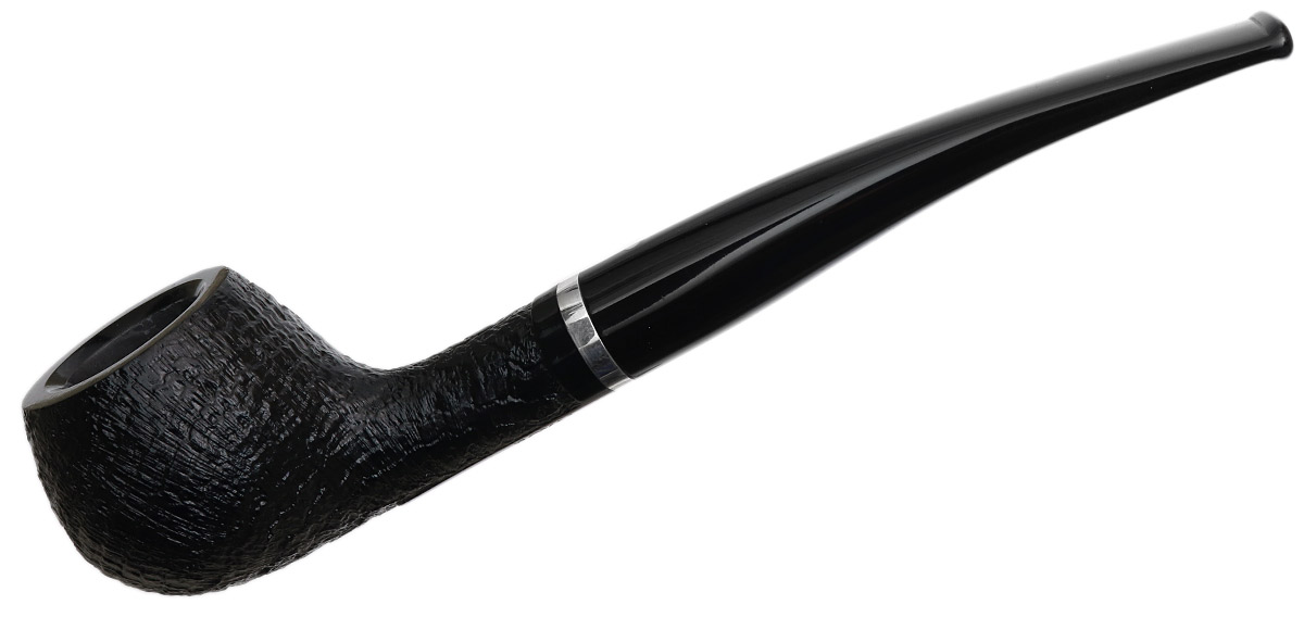 New Tobacco Pipes: Vauen Royal Sandblasted Black with Silver (567