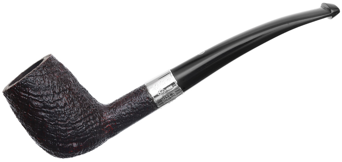 New Tobacco Pipes: Ashton Pebble Grain Bent Billiard with Silver (XX ...