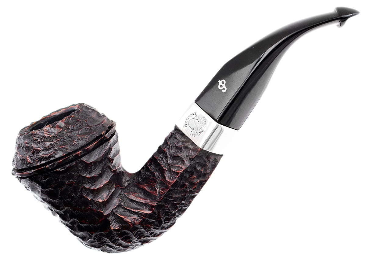 Irish Seconds Rusticated Bent Bulldog with Silver Band P-Lip (2) (9mm)