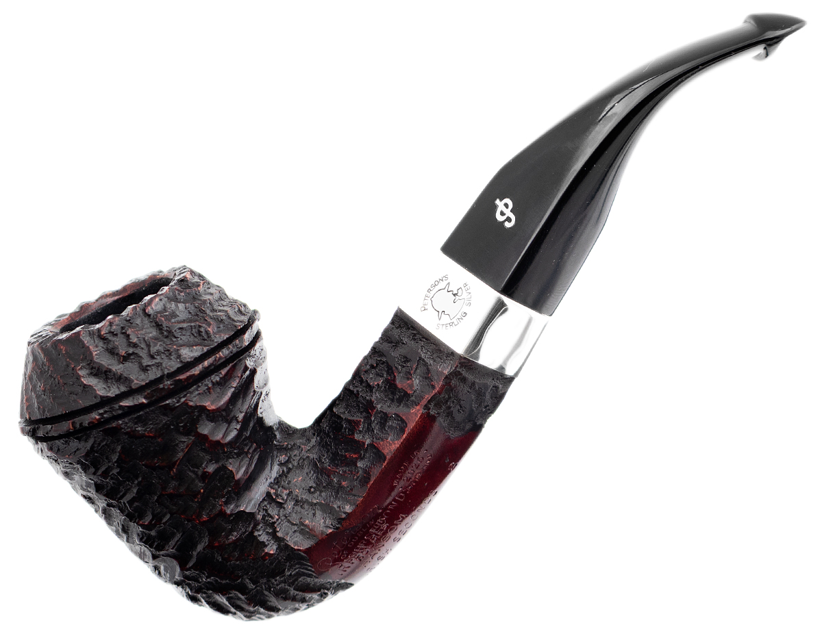 Irish Seconds Rusticated Bent Bulldog with Silver Band P-Lip (2) (9mm)