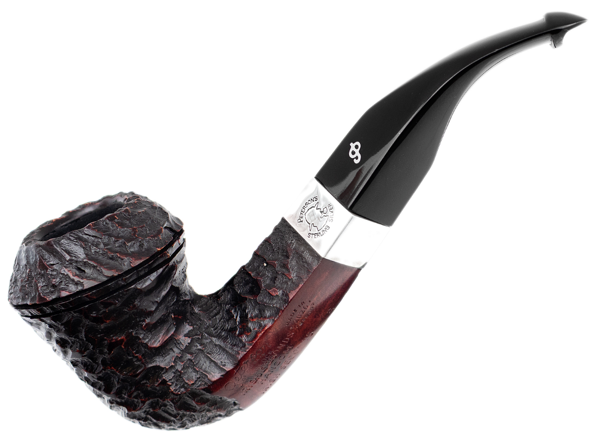 Irish Seconds Rusticated Bent Bulldog with Silver Band P-Lip (2) (9mm)
