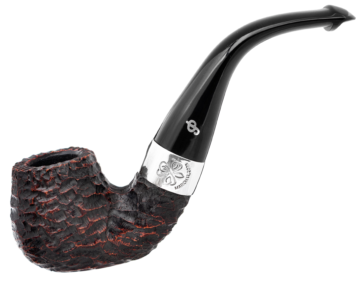 Irish Seconds Rusticated Bent Billiard with Silver Band P-Lip (2)