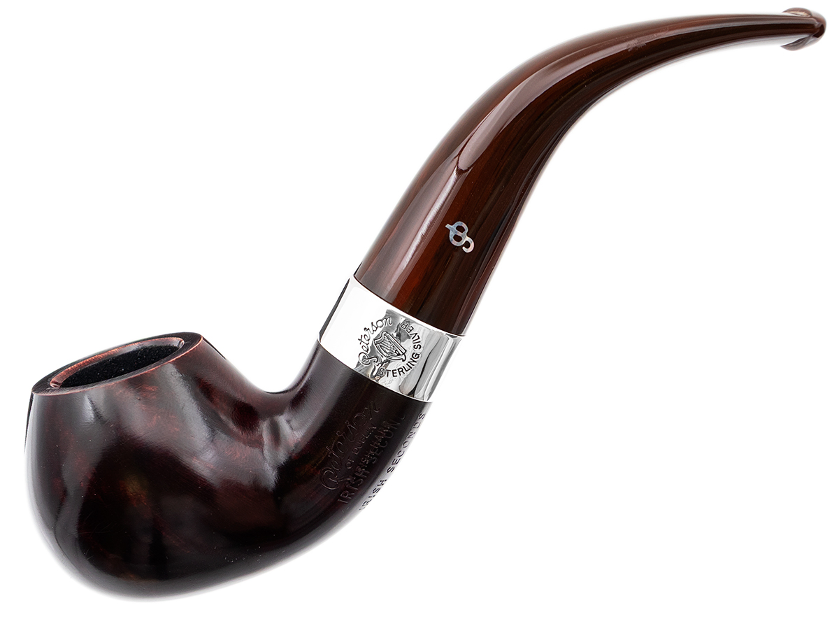 Irish Seconds Smooth Bent Apple with Silver Band Fishtail (2) (9mm)