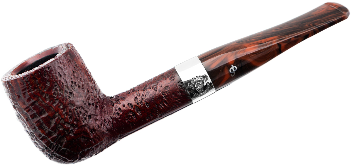 Irish Seconds Sandblasted Billiard with Silver Band Fishail (2)