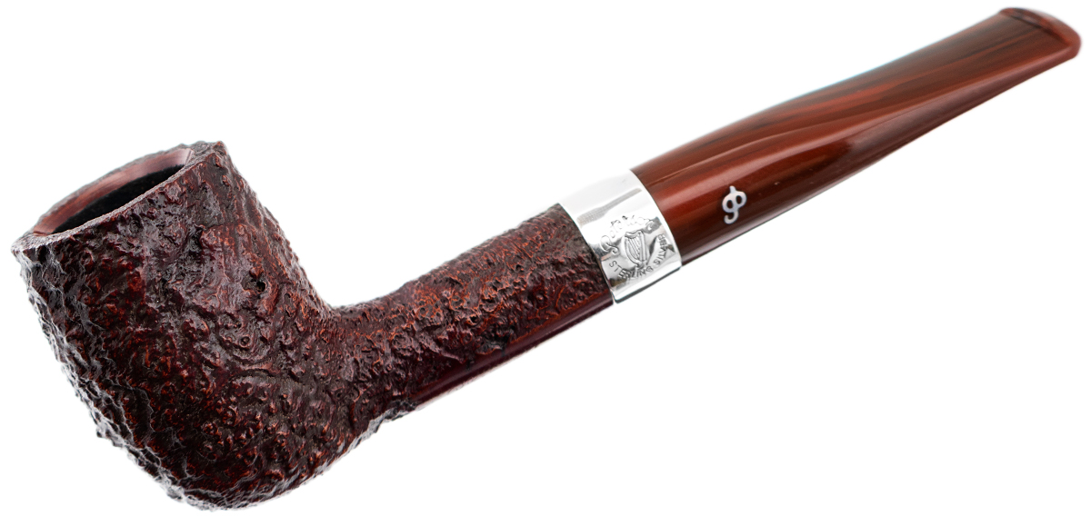 Irish Seconds Sandblasted Billiard with Silver Band Fishail (2)