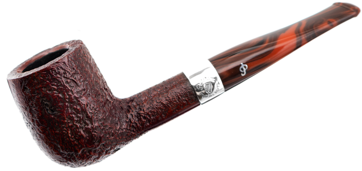 Irish Seconds Sandblasted Billiard with Silver Band Fishail (2)