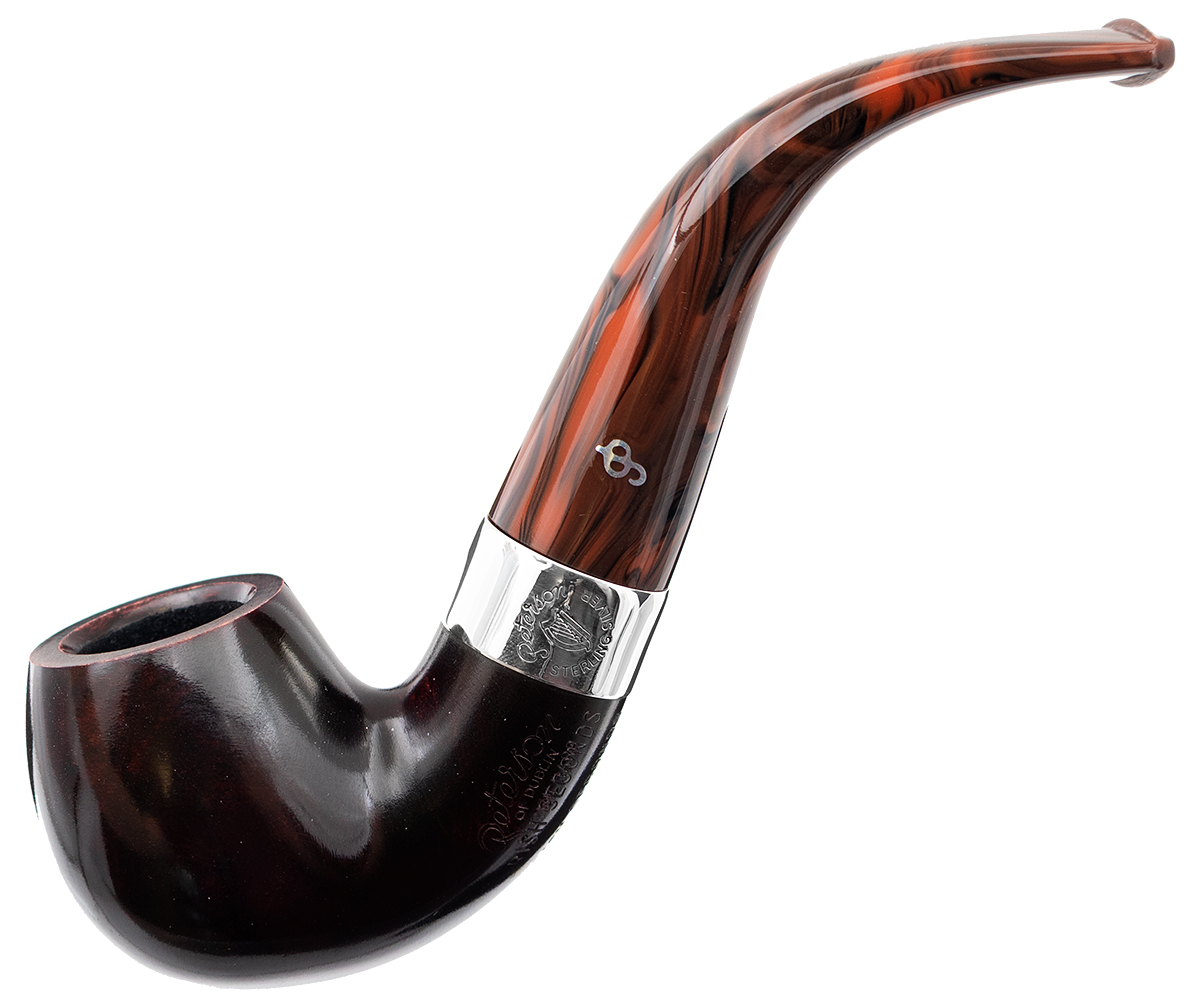 Irish Seconds Smooth Bent Billiard with Silver Band Fishtail (2)