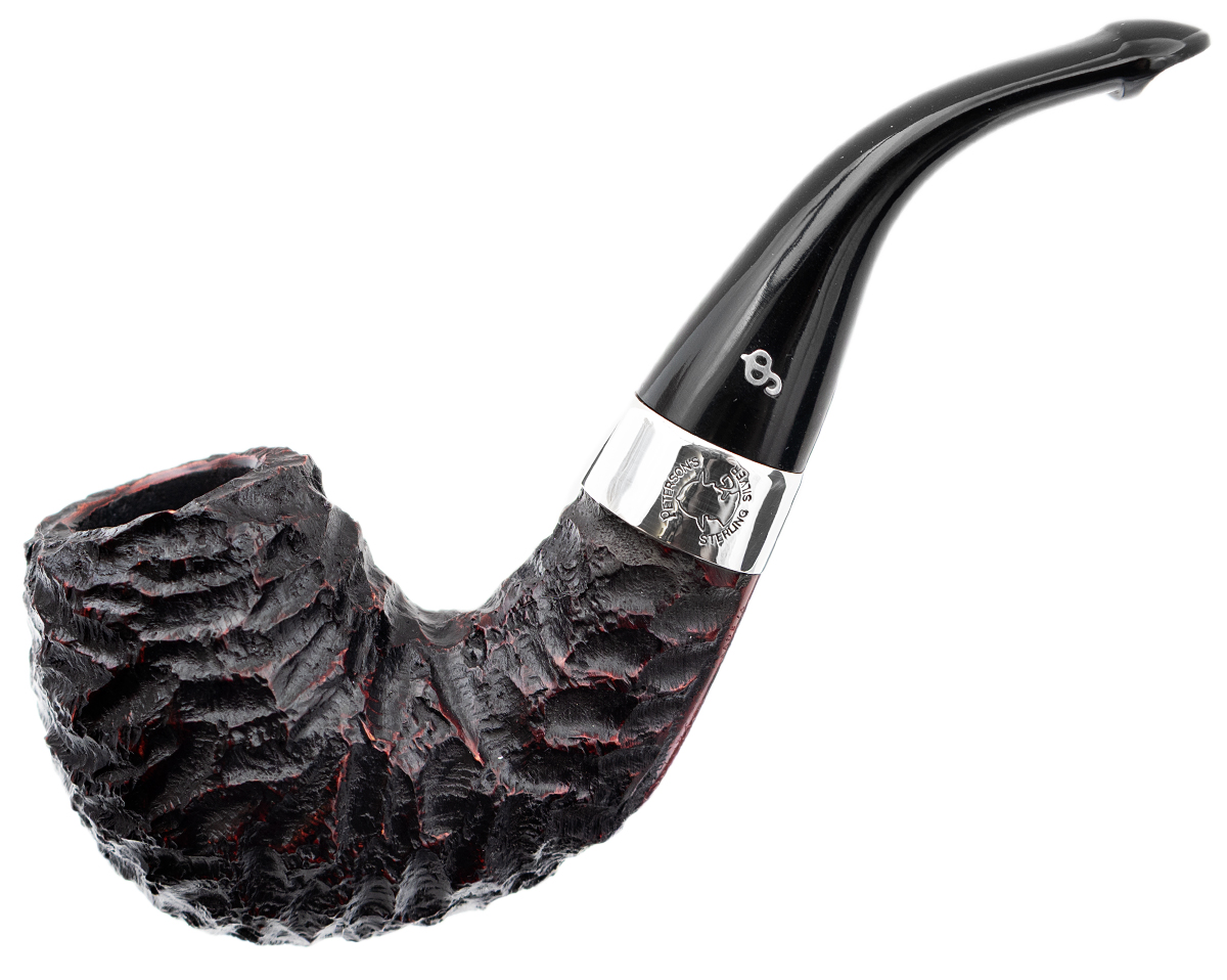Irish Seconds Rusticated Bent Billiard with Silver Band P-Lip (2)