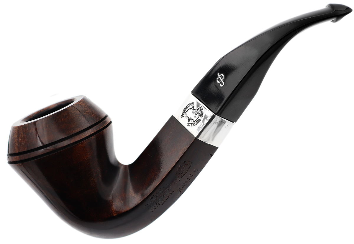 Irish Seconds Smooth Bent Bulldog with Silver Band P-Lip (2) (9mm)