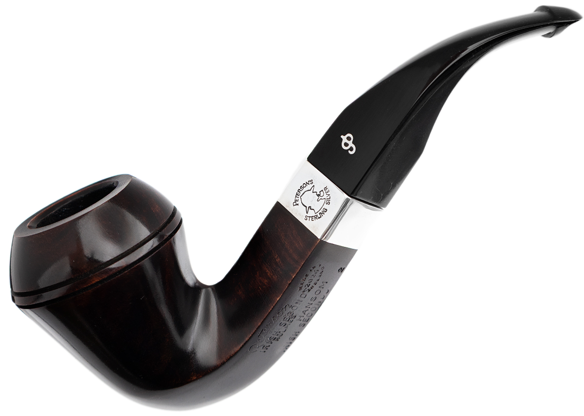 Irish Seconds Smooth Bent Bulldog with Silver Band P-Lip (2) (9mm)
