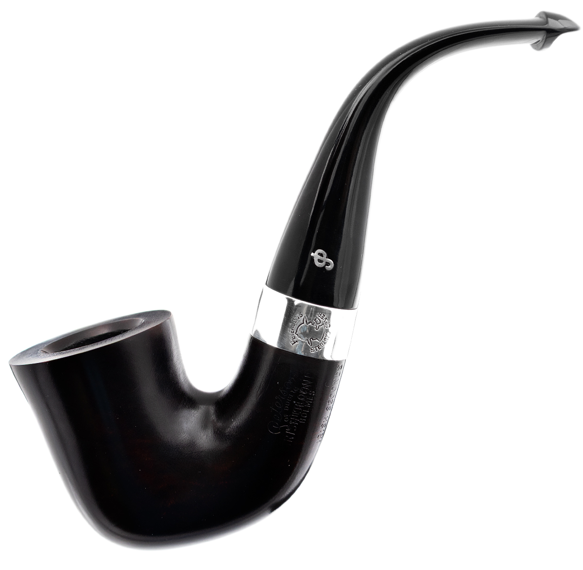 Irish Seconds Smooth Calabash with Silver Band P-Lip (2)