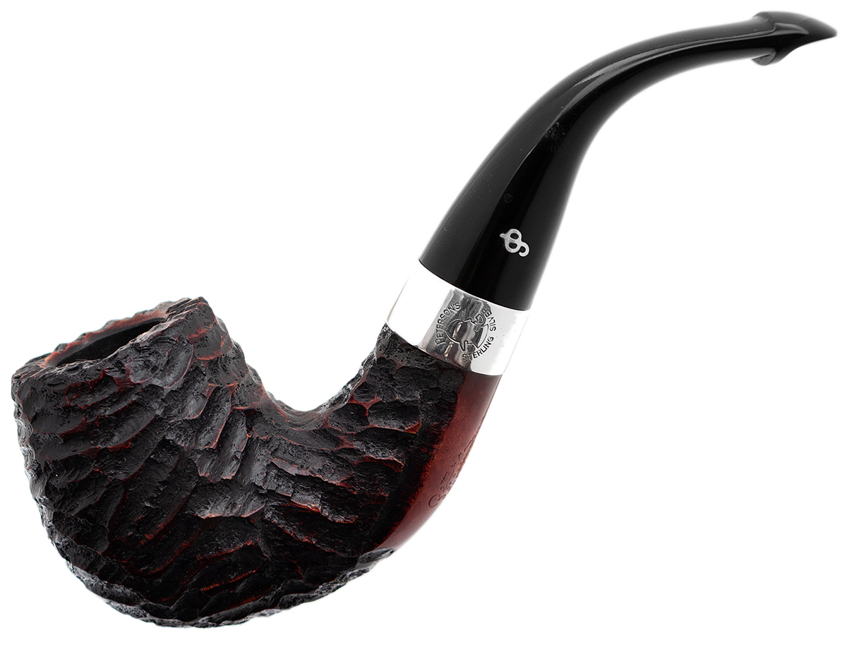 Irish Seconds Rusticated Bent Billiard with Silver Band P-Lip (2)