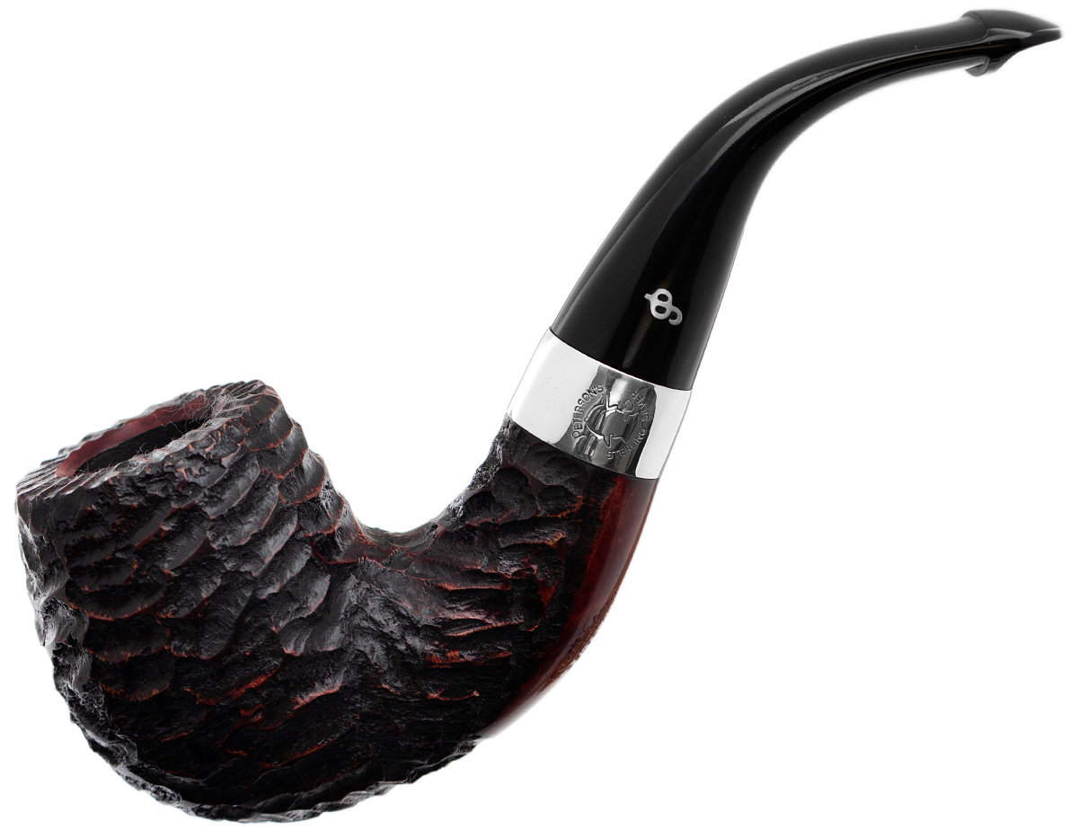 Irish Seconds Rusticated Bent Billiard with Silver Band P-Lip (2)