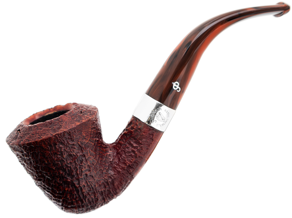 Irish Seconds Sandblasted Calabash with Silver Band Fishtail (2)
