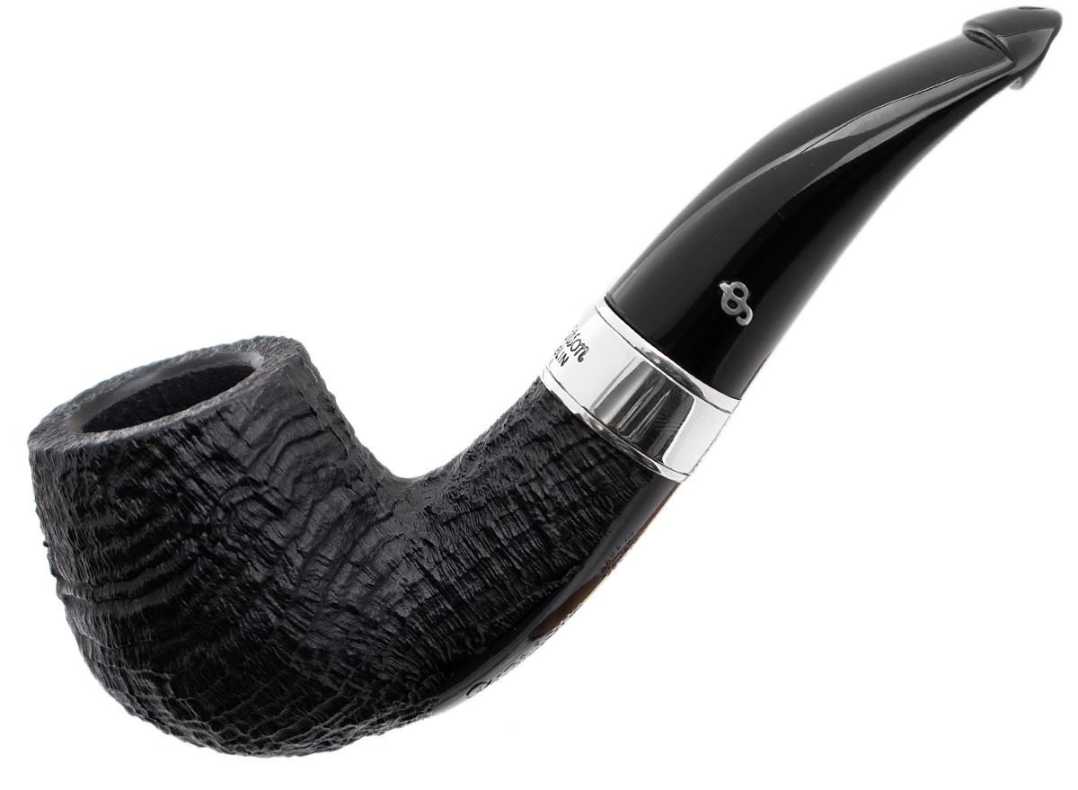 Irish Seconds Sandblasted Bent Billiard with Silver Band P-Lip (2)