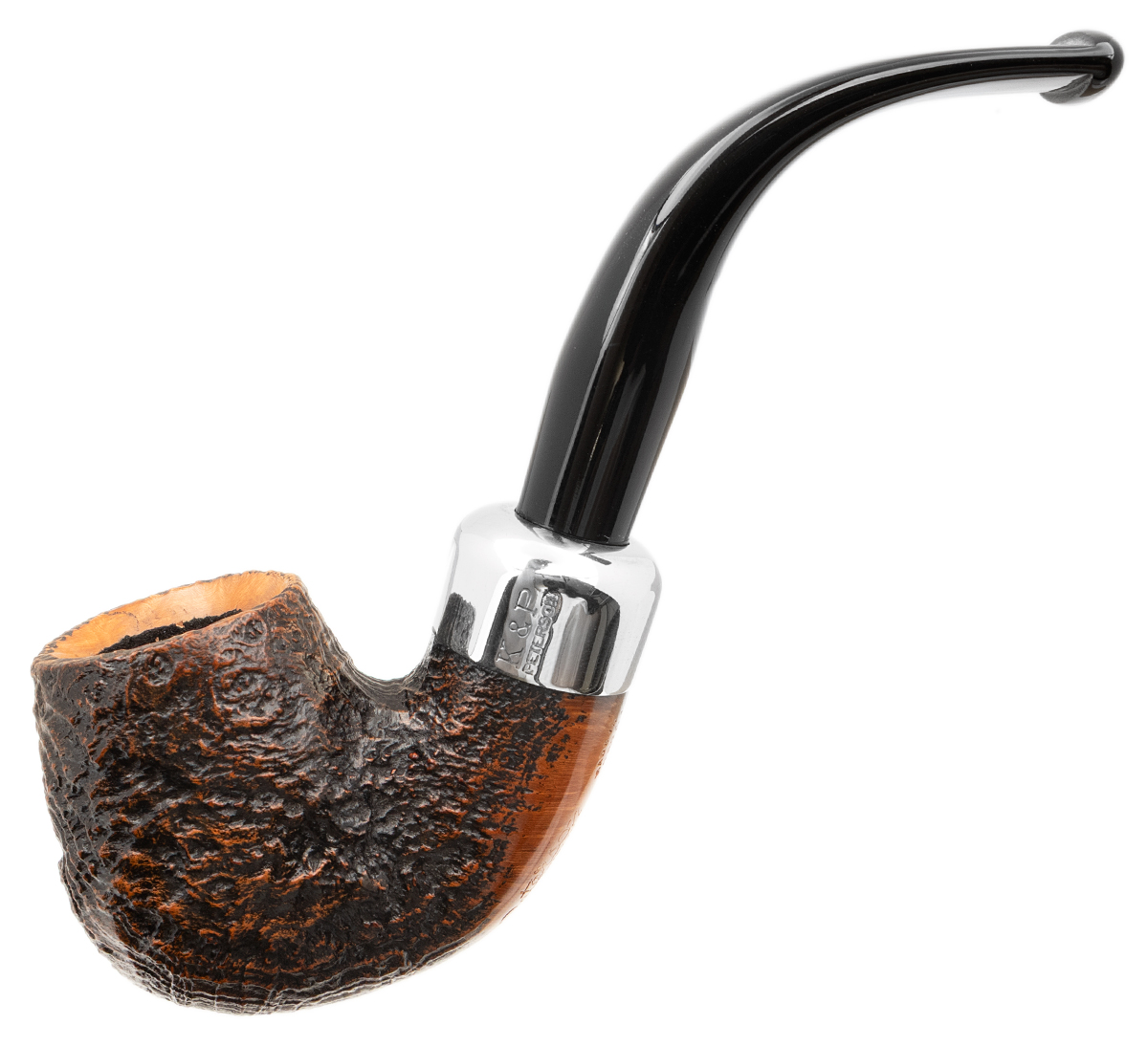 Irish Seconds Sandblasted Bent Billiard with Army Mount Fishtail (3)