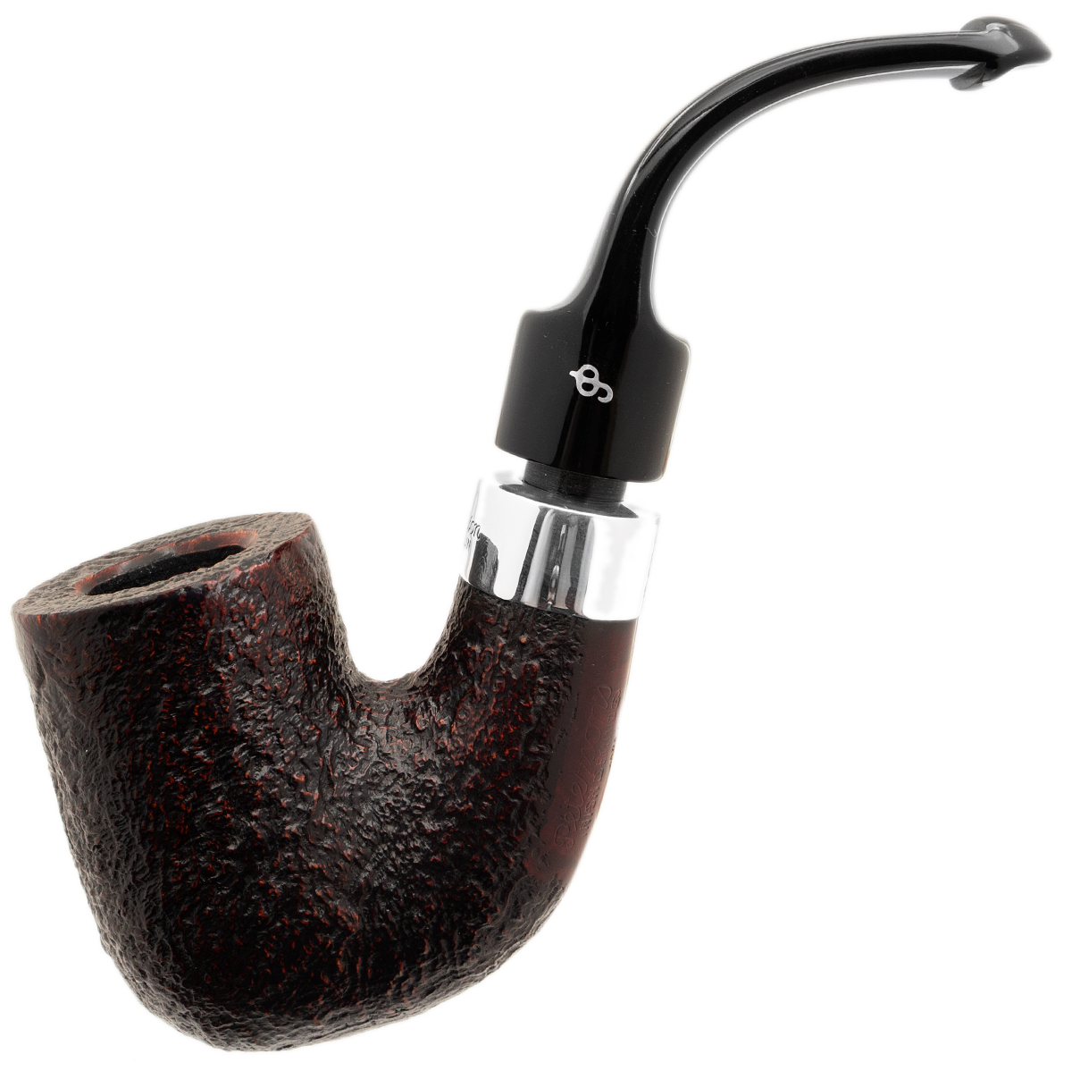 Irish Seconds Sandblasted Bent Billiard with Silver Army Mount P-Lip (1)