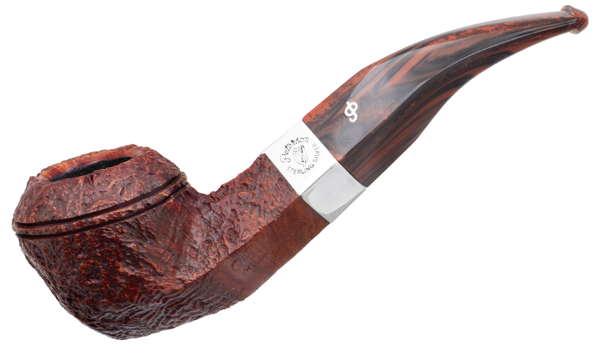 Irish Seconds Sandblasted Bent Bulldog with Silver Band Fishtail (2)