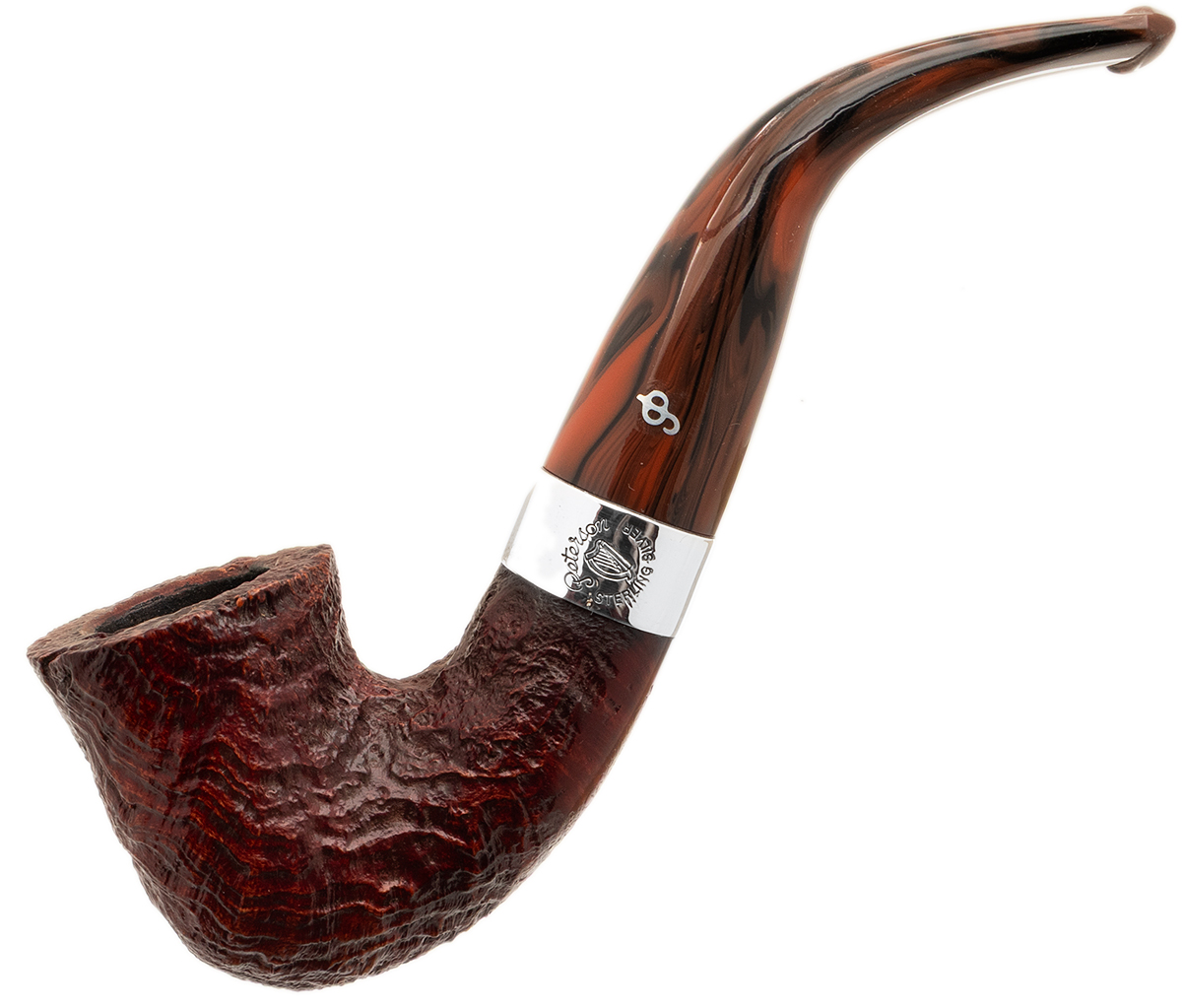 Irish Seconds Sandblasted Calabash with Silver Band Fishtail (2)