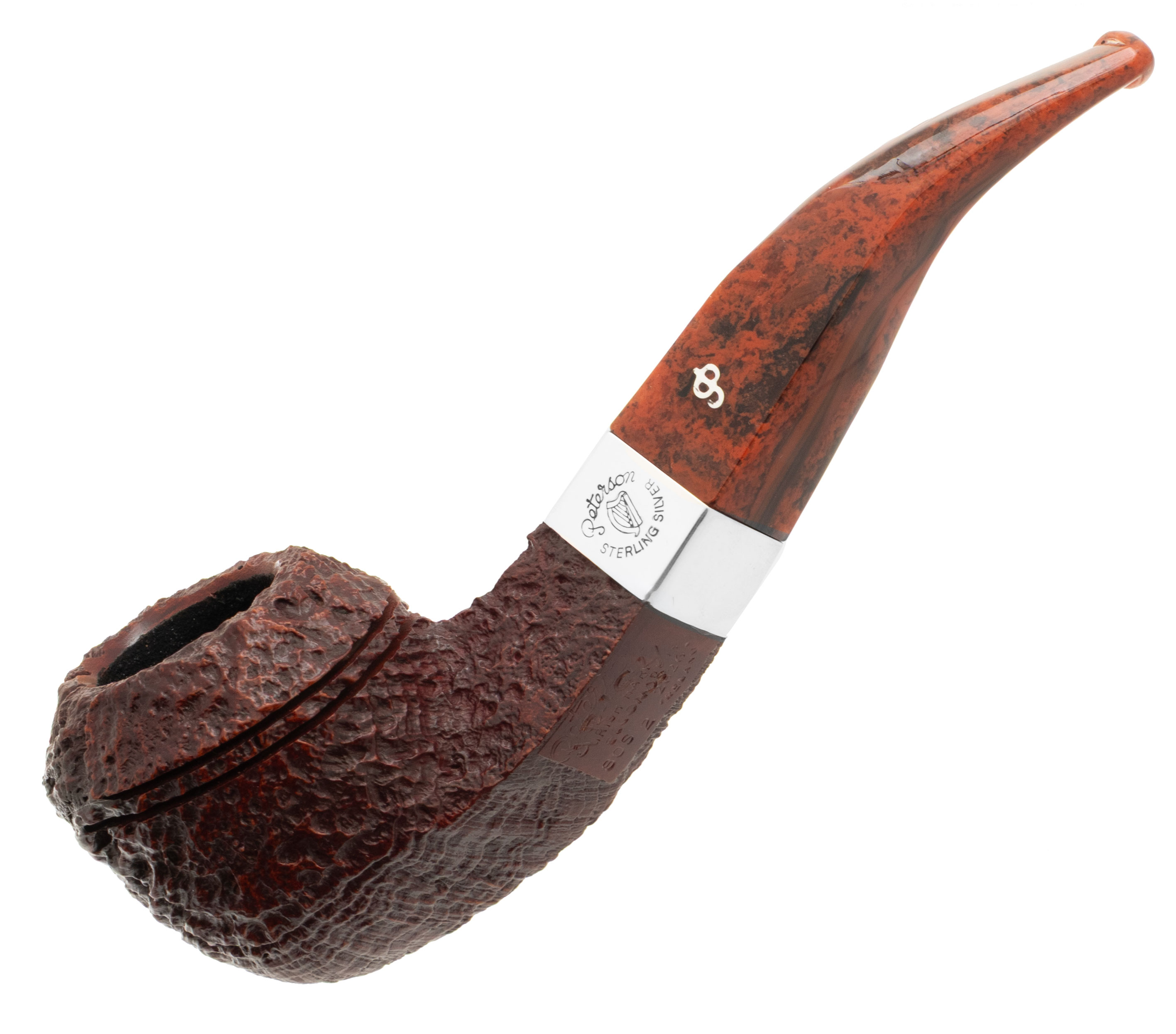Irish Seconds Sandblasted Bent Bulldog with Silver Band Fishtail (2)