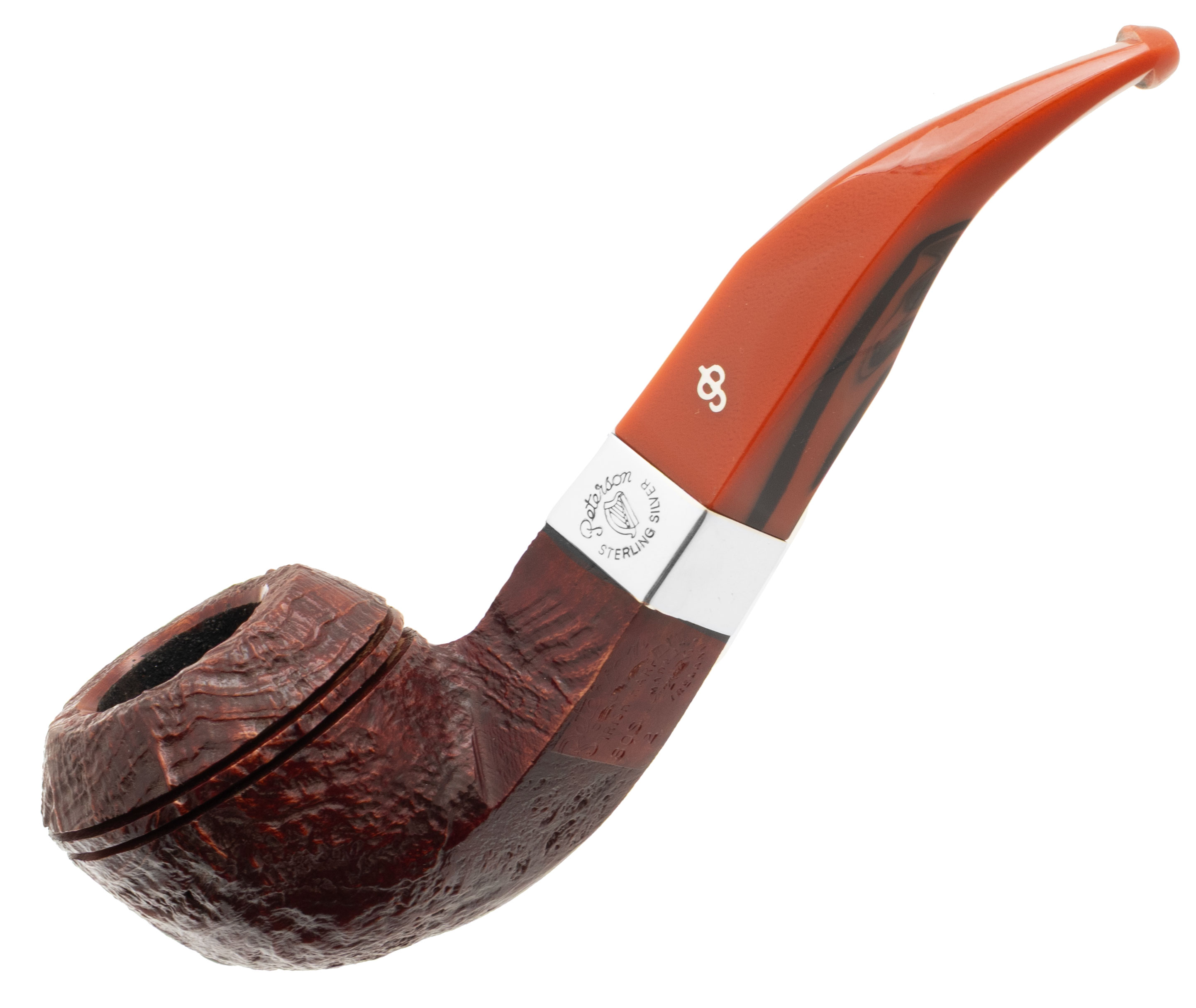 Irish Seconds Sandblasted Bent Bulldog with Silver Band Fishtail (2)