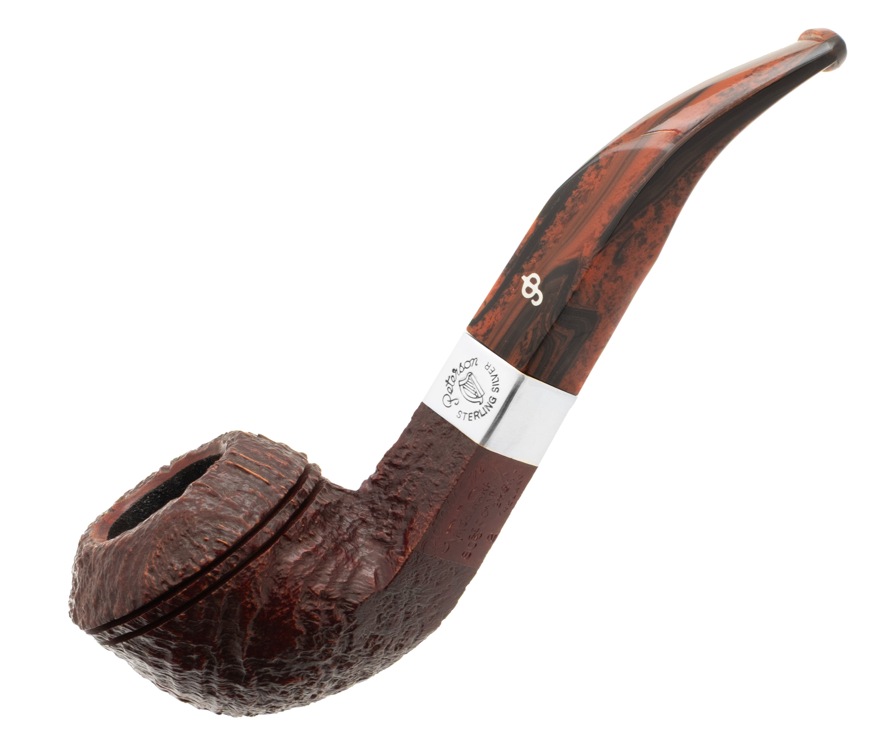 Irish Seconds Sandblasted Bent Bulldog with Silver Band Fishtail (2)