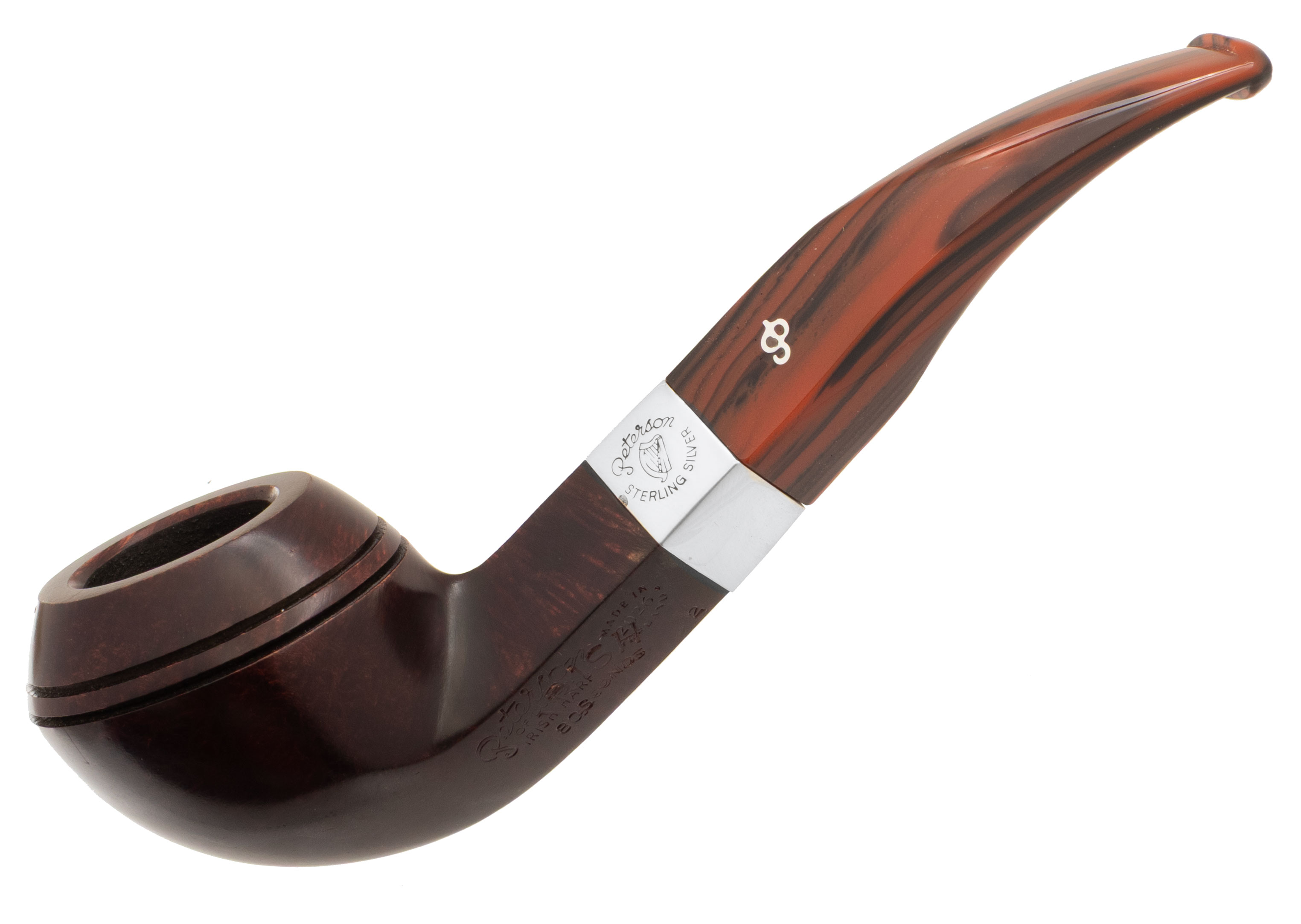 Irish Seconds Smooth Bent Bulldog with Silver Band Fishtail (2)